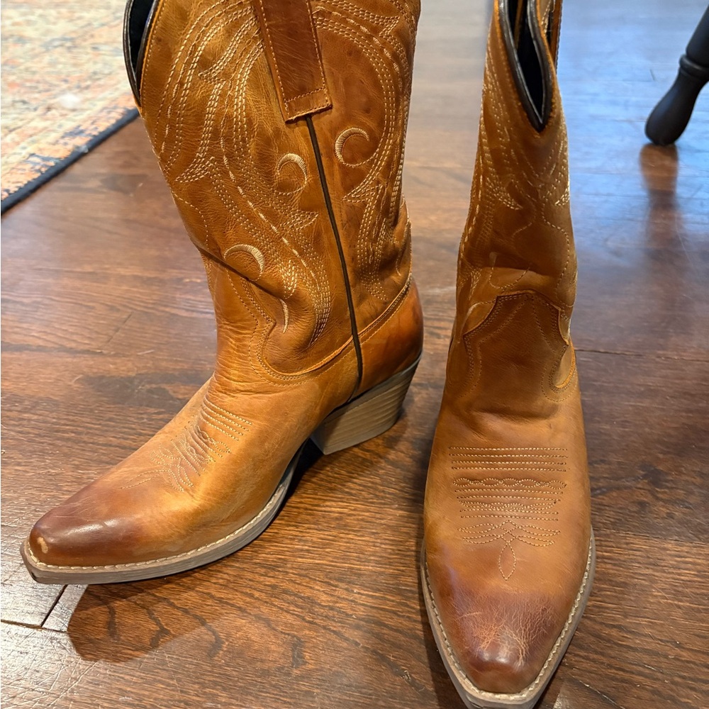 Brown Leather Cowgirl Boots